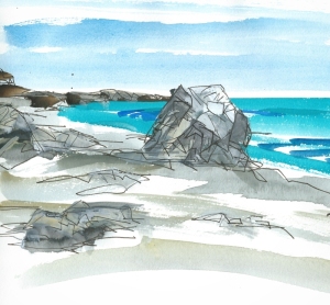 Painting-Danny-Touw-Crete-Agios-Pavlos-big-rock