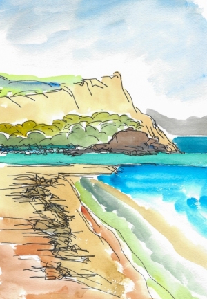 Painting-Danny-Touw-Crete-Almyrida-beach