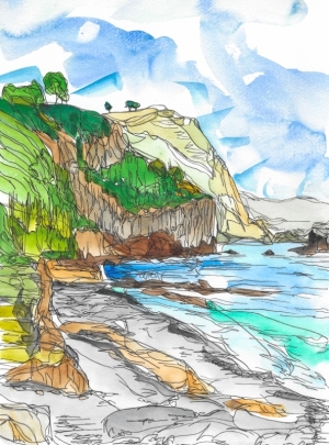 Painting-Danny-Touw-Crete-Kera-beach-1