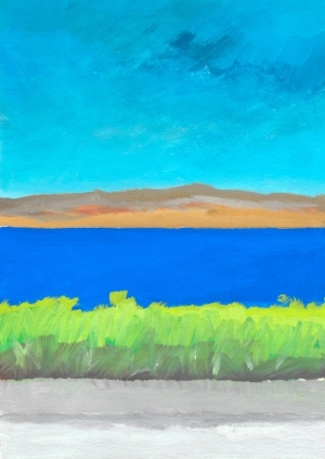 Painting-Danny-Touw-Crete-Souda-landscape-view-from-Kera