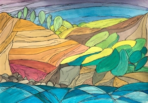 Paintings Danny Touw in Kera image from Swim 2017