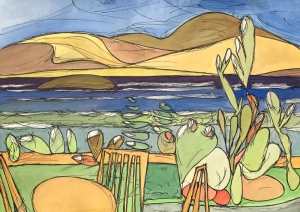 Paintings Danny Touw view from Kera over Souda 2017