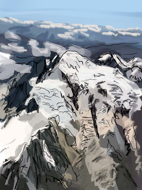 Artworks Danny Touw Skiing Portes du Soleil Digital Artwork Champéry Valais Swiss Alps