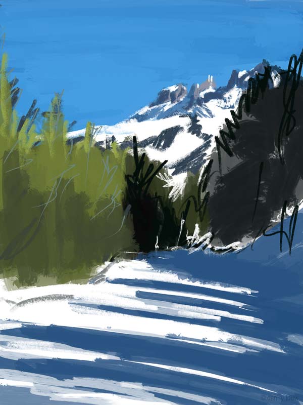 Artworks Danny Touw Skiing Portes du Soleil Digital Artwork Champéry Valais Swiss Alps