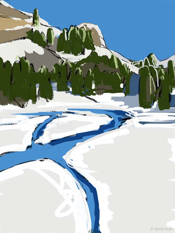 Artworks Danny Touw Skiing Portes du Soleil Digital Artwork Champéry Valais Swiss Alps