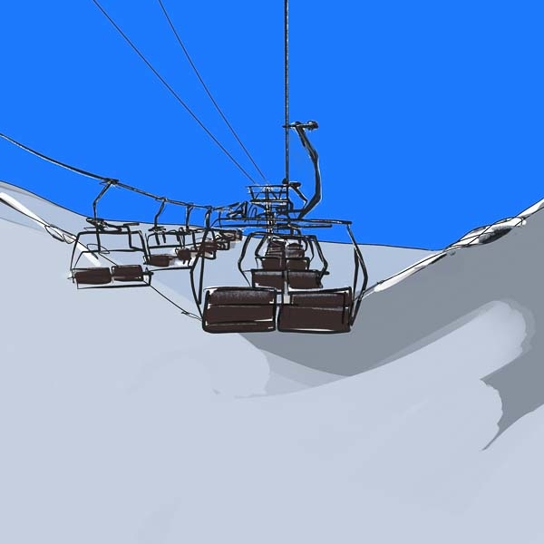 Artworks Danny Touw Skiing Portes du Soleil Digital Artwork Champéry Valais Swiss Alps