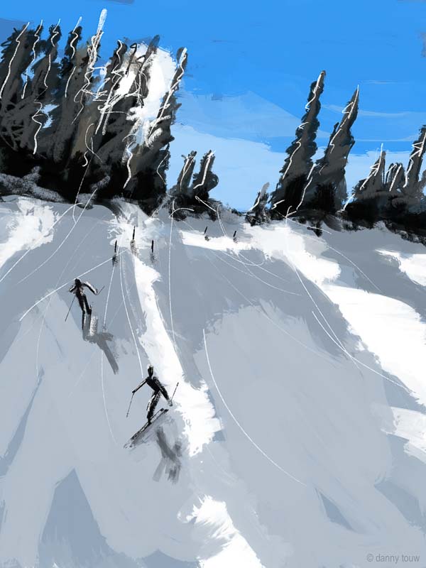 Artworks Danny Touw Skiing Portes du Soleil Digital Artwork Champéry Valais Swiss Alps