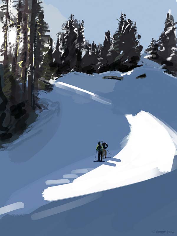 Artworks Danny Touw Skiing Portes du Soleil Digital Artwork Champéry Valais Swiss Alps