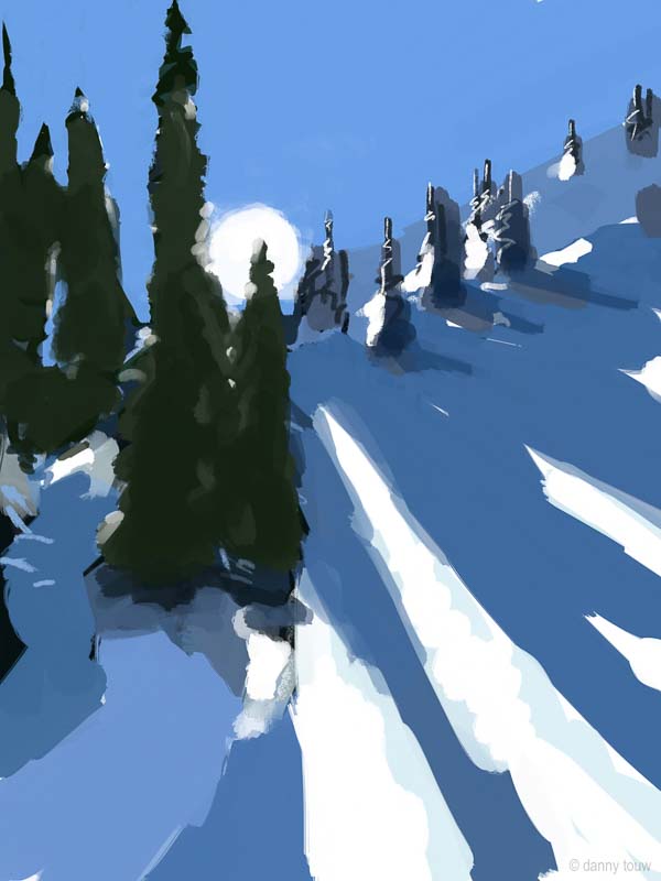 Artworks Danny Touw Skiing Portes du Soleil Digital Artwork Champéry Valais Swiss Alps