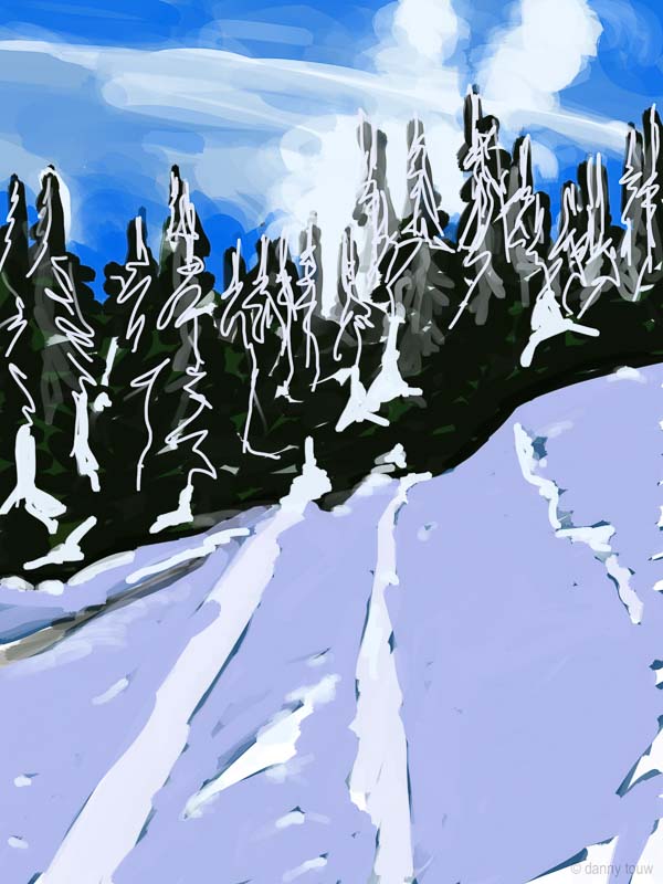 Artworks Danny Touw Skiing Portes du Soleil Digital Artwork Champéry Valais Swiss Alps