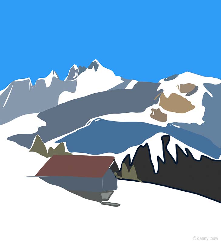 Artworks Danny Touw Skiing Portes du Soleil Digital Artwork Champéry Valais Swiss Alps