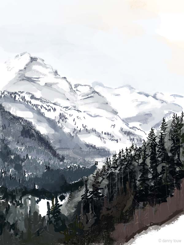 Artworks Danny Touw Skiing Portes du Soleil Digital Artwork Champéry Valais Swiss Alps