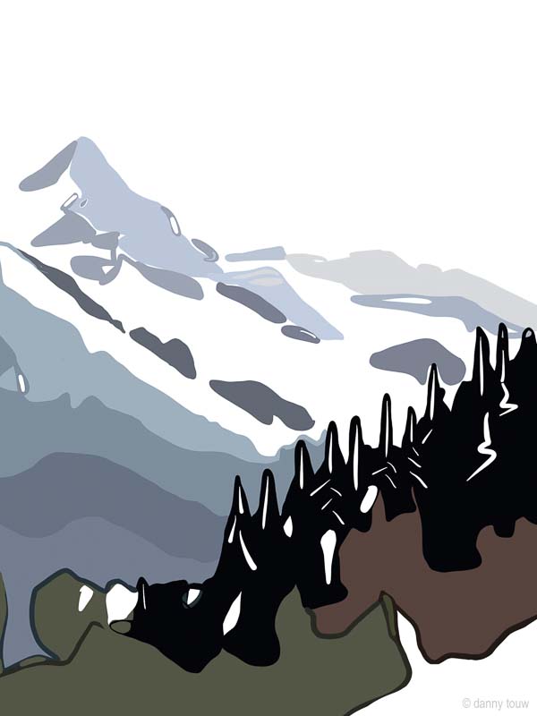 Artworks Danny Touw Skiing Portes du Soleil Digital Artwork Champéry Valais Swiss Alps