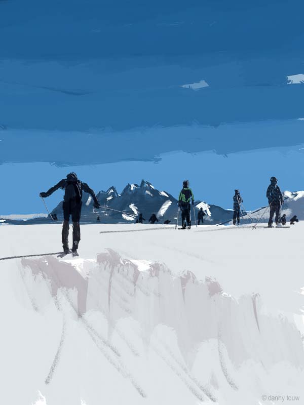 Artworks Danny Touw Skiing Portes du Soleil Digital Artwork Champéry Valais Swiss Alps