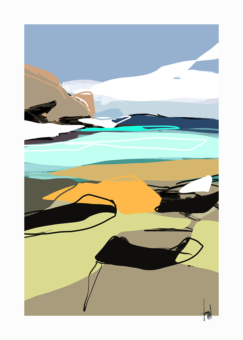 Crete Abstract Beach Painting Danny Touw