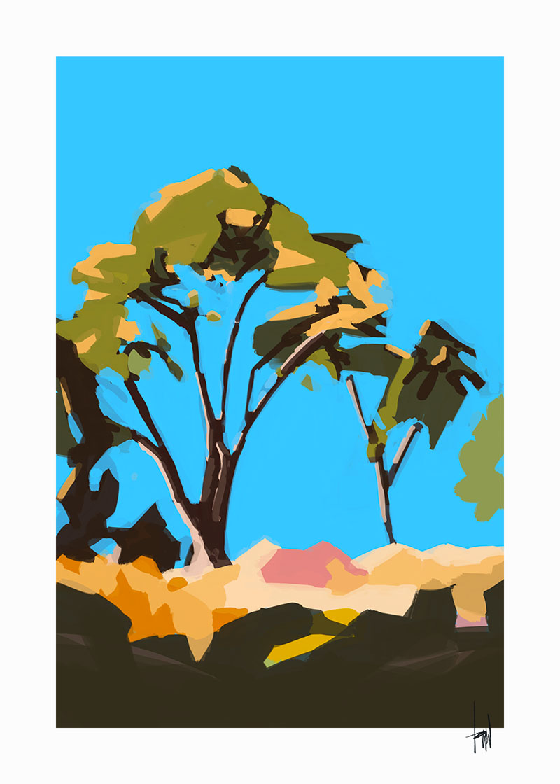 Trees in Crete Painting Danny Touw
