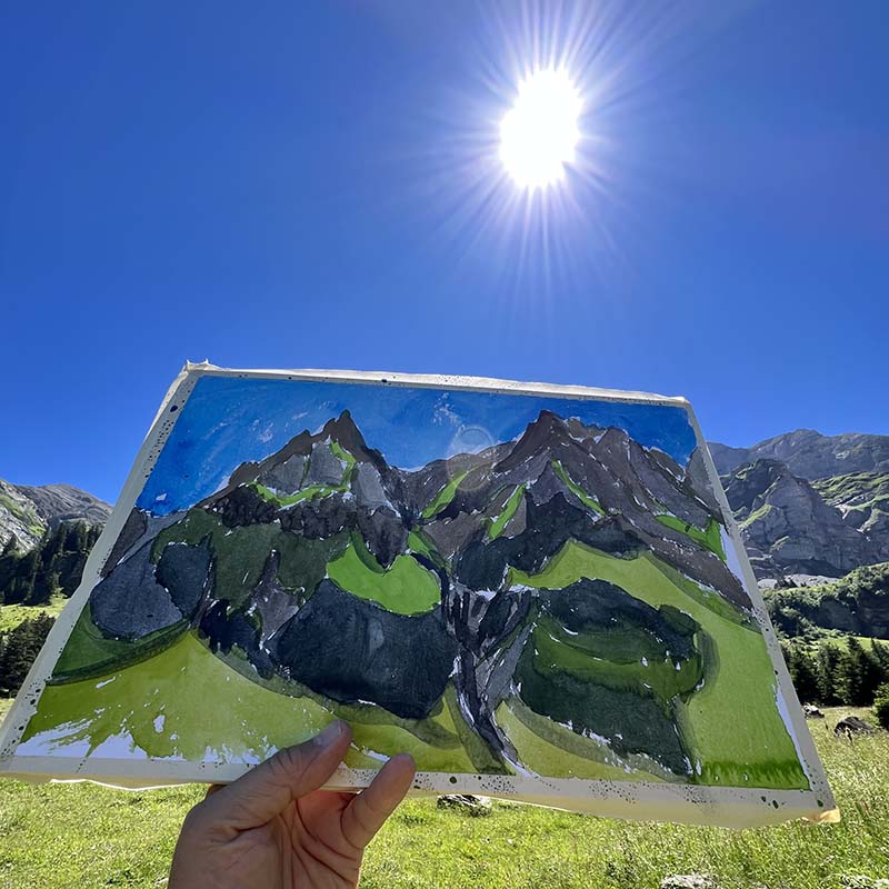 Painting Danny Touw Dents du Midi Champéry Portes du Soleil Switzerland