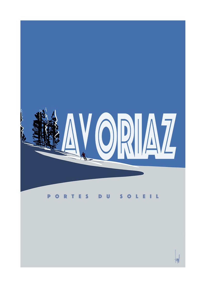 Ski Poster Avoriaz Portes du Soleil France Travelposter by Danny Touw
