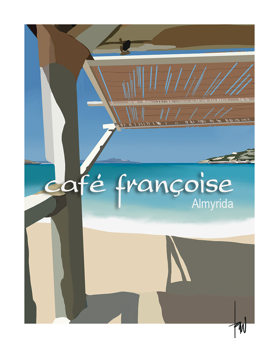 Poster Danny Touw Cafe Francoise Almyrida Crete