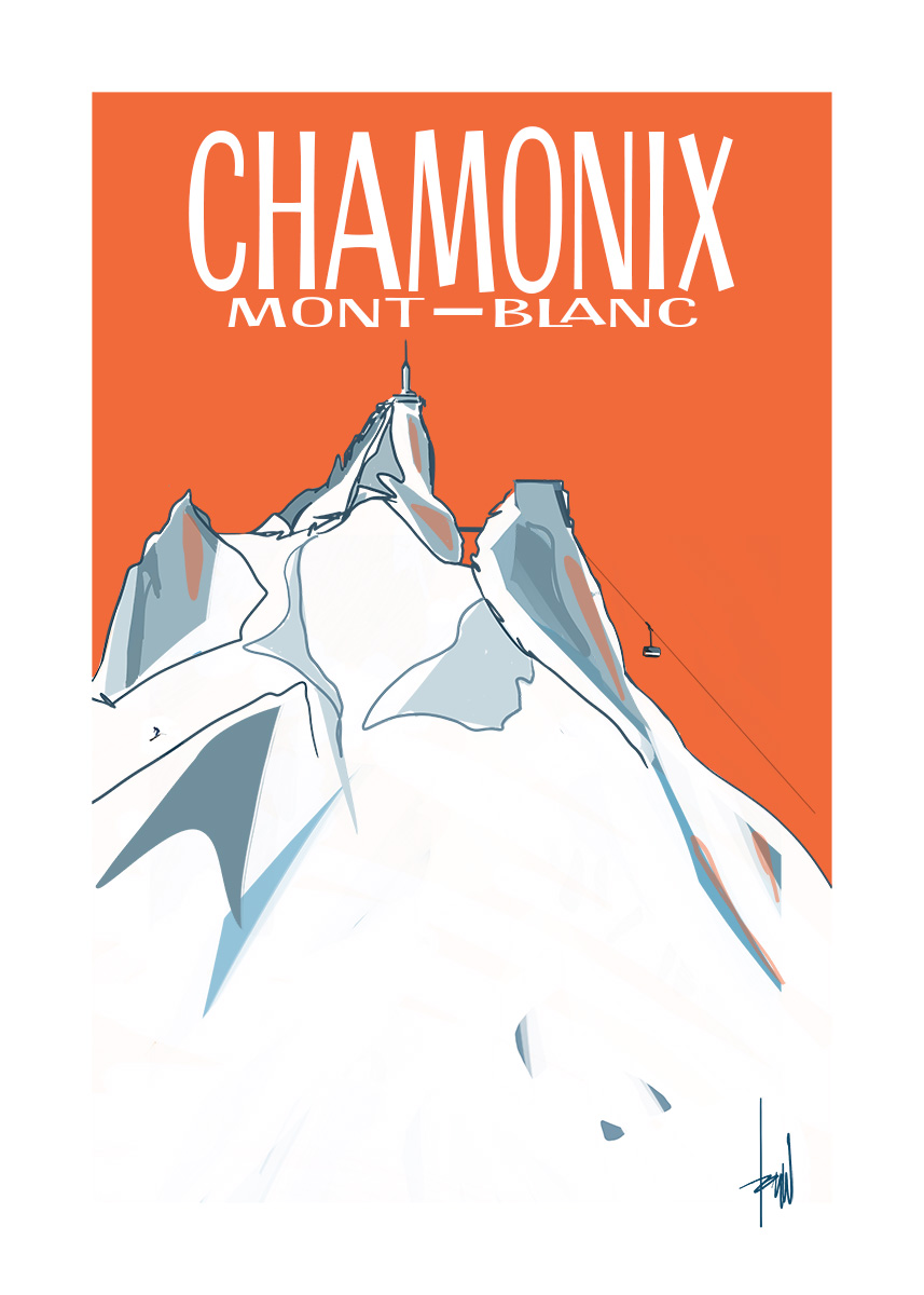 Ski Poster Chamonix Mont-Blanc France Travelposter by Danny Touw