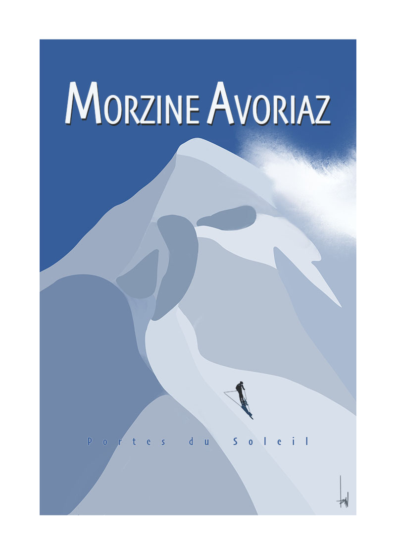 Ski Poster Morzine Avoriaz Portes du Soleil France Travelposter by Danny Touw