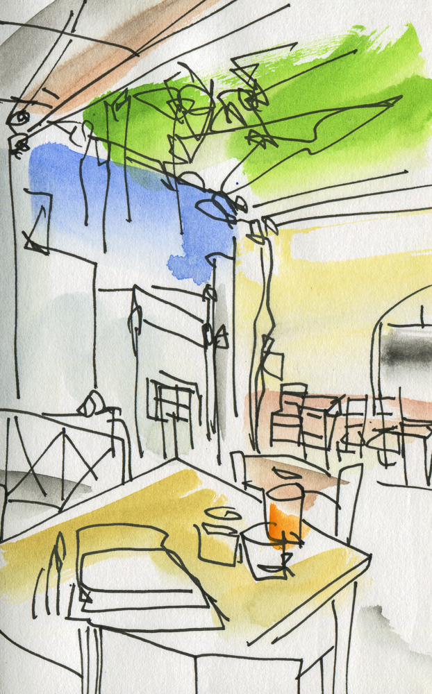 Urban Sketches Danny Touw Gavalochori Kafeneio Crete