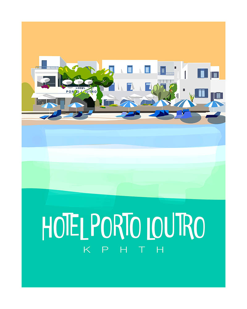 Travel Posters Crete Danny Touw Hotel Porto Loutro