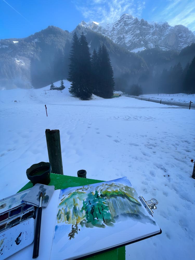 Painting in the Alps by Danny Touw