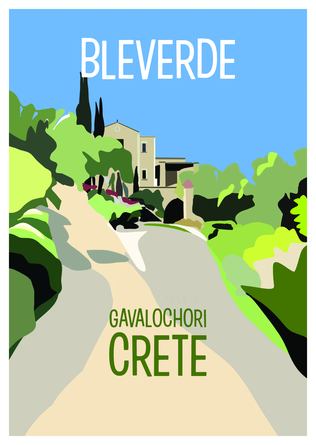 Postcards by Danny Touw from the Greek Mediterranean Island of Crete Bleverde Estate Gavalochori