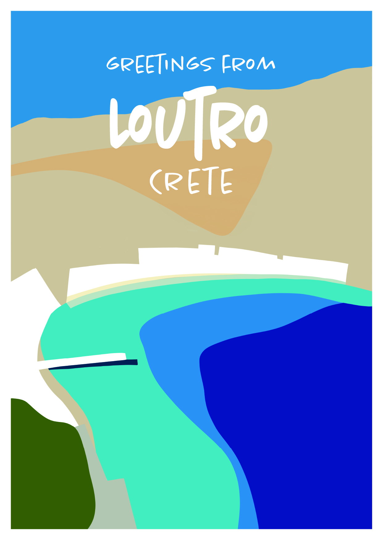 Postcards by Danny Touw from the Greek Mediterranean Island of Crete Loutro South Coast