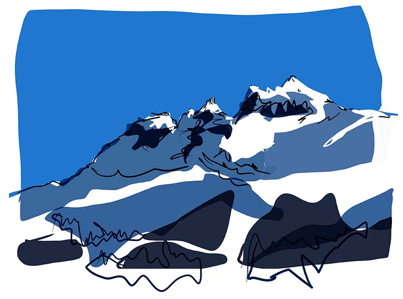 dents du midi mountains in switzerland painted by danny touw