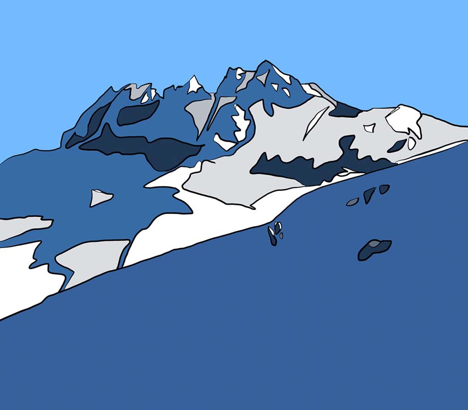 dents du midi mountains in switzerland painted by danny touw