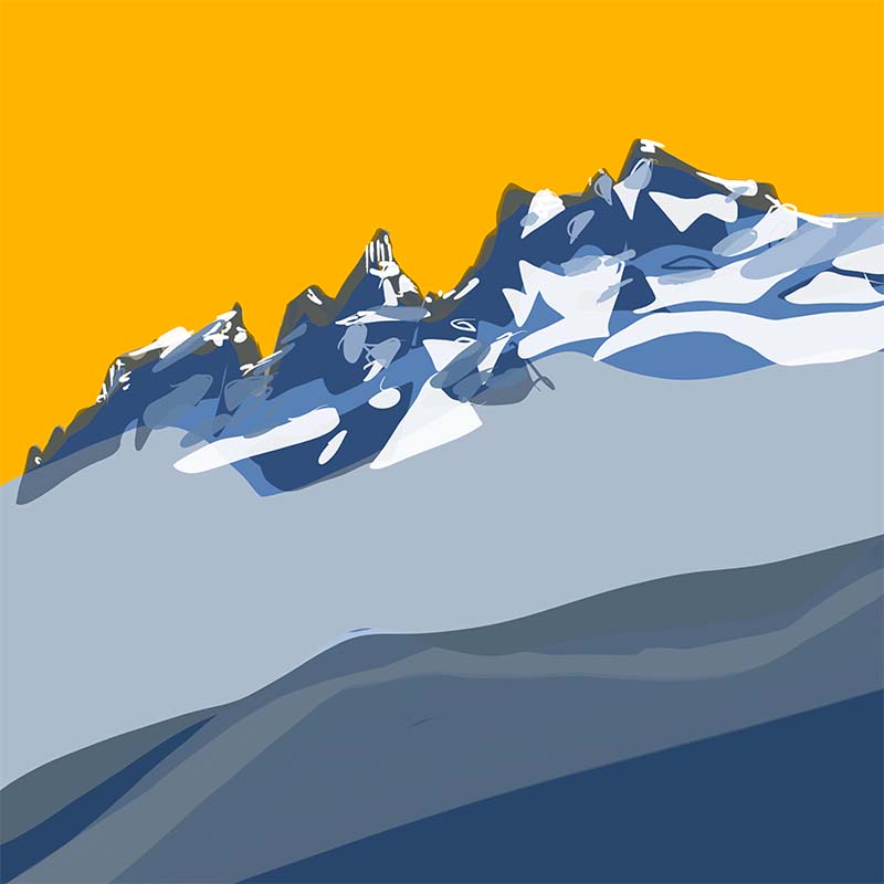 dents du midi mountains in switzerland painted by danny touw