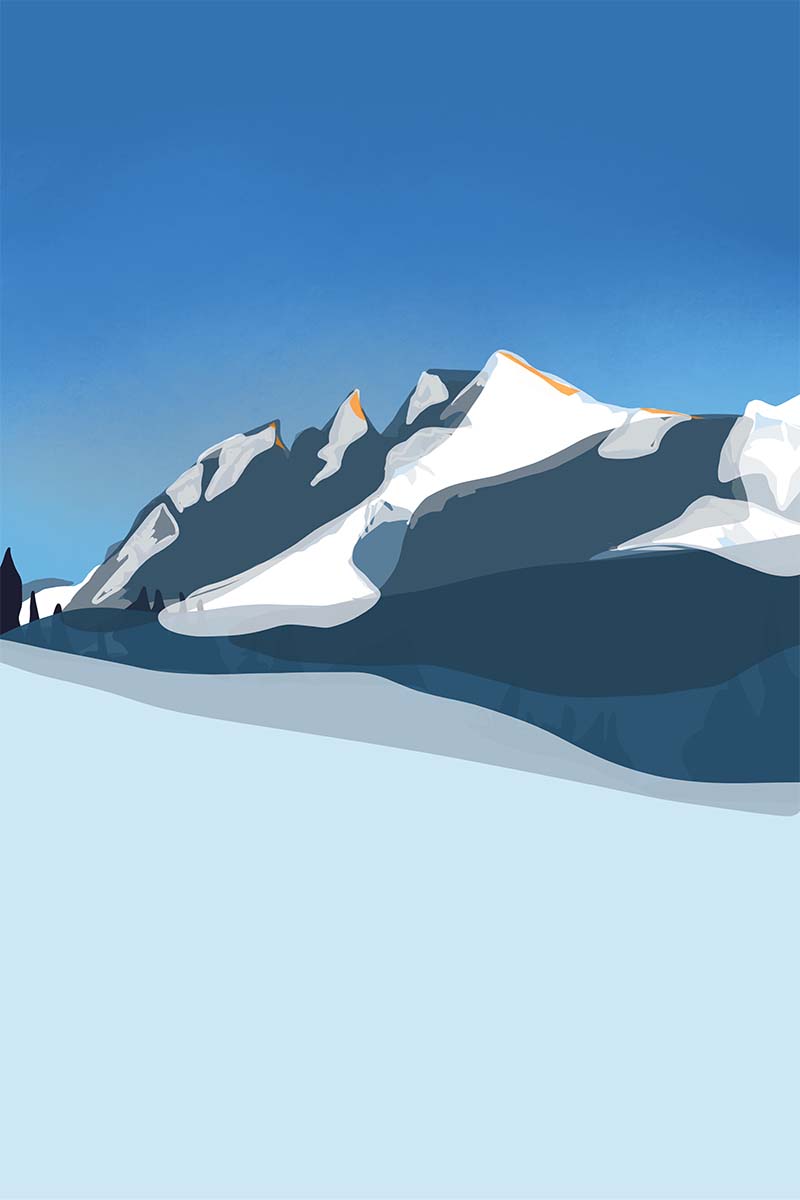 dents du midi mountains in switzerland painted by danny touw