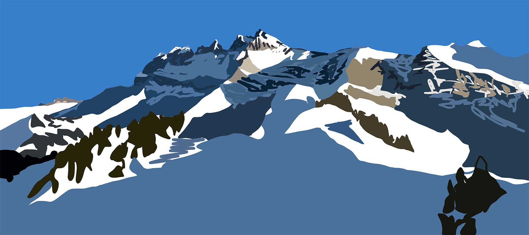 dents du midi mountains in switzerland painted by danny touw