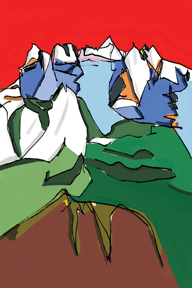 dents du midi mountains in switzerland painted by danny touw