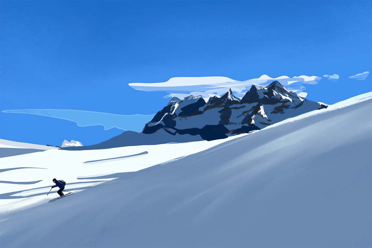 dents du midi mountains in switzerland painted by danny touw