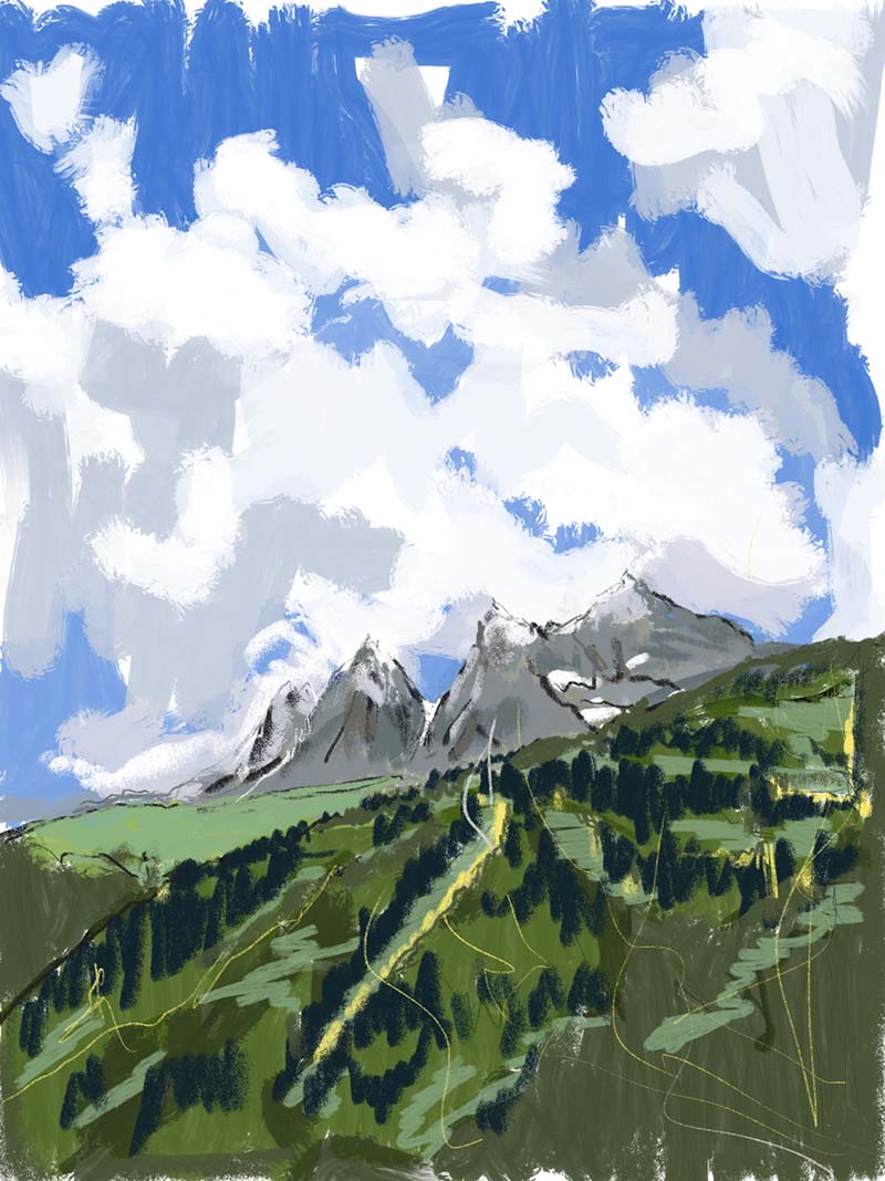 dents du midi mountains in switzerland painted by danny touw