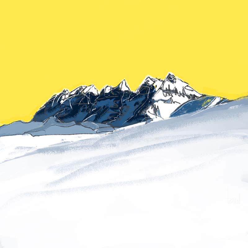 dents du midi mountains in switzerland painted by danny touw