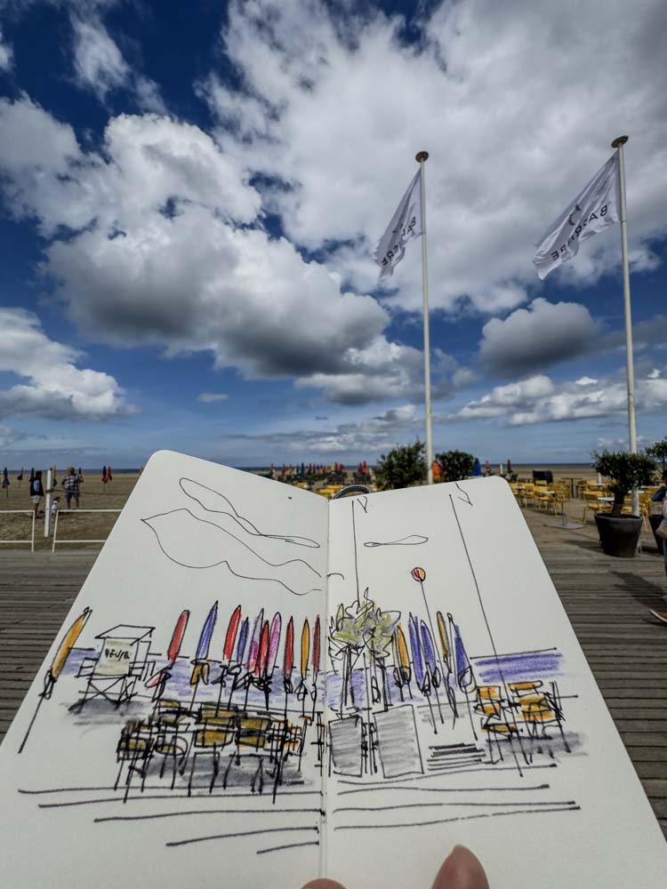 danny_touw_drawings_in_france_deauville_umbrellas