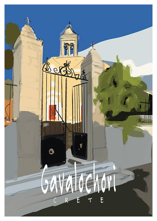 crete_postcard_gavalochori_church_danny_touw Postcards by Danny Touw from the Greek Mediterranean Island of Crete Gavalochori Apokoronas