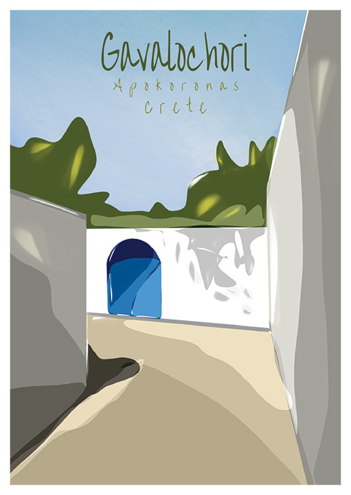 crete_postcard_gavalochori_door_danny_touw Postcards by Danny Touw from the Greek Mediterranean Island of Crete Gavalochori Apokoronas