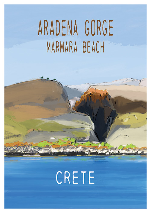crete_postcard_marmara_beach_danny_touw Postcards by Danny Touw from the Greek Mediterranean Island of Crete Aradena Gorge