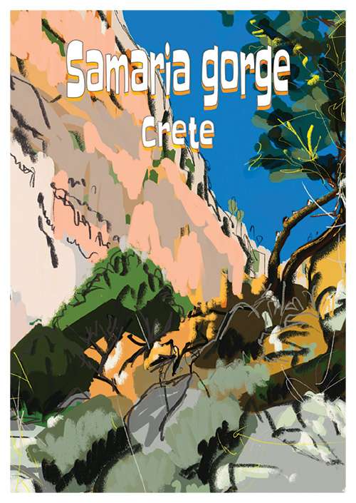 crete_postcard_samaria_gorge_danny_touw Postcards by Danny Touw from the Greek Mediterranean Island of Crete Samaria Gorge